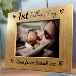 Personalised 1st Fathers Day 7x5 Photo Frame First Fathers Day