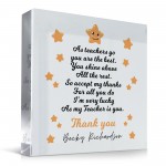 Handmade Personalised Teacher Gift Acrylic Block Thank You Gift