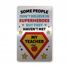 Teacher Thank You Gift Metal Card For Wallet Purse End of Term