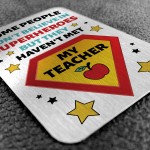 Teacher Thank You Gift Metal Card For Wallet Purse End of Term