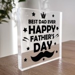 Fathers Day Gift For BEST DAD EVER Clear Freestanding Plaque