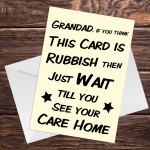 Joke Humour Card For Grandad Fathers Day Card With Envelope