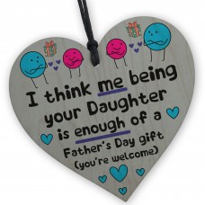 Dad Father's Day Gifts From Daughter Novelty Wooden Heart Gift