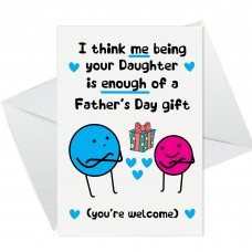 Funny Fathers Day Cards for Dad Daddy Father's Day from Daughter