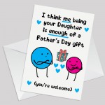 Funny Fathers Day Cards for Dad Daddy Father's Day from Daughter
