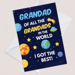 Fathers Day Card Space Theme Card Best Grandad In The World Card