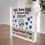 FUNNY JOKE Gift For Dad For Fathers Day Personalised Clear Block
