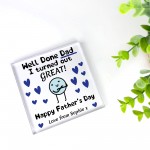 FUNNY JOKE Gift For Dad For Fathers Day Personalised Clear Block