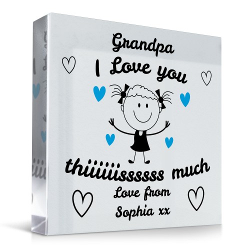 Gift For Grandpa Grandad I Love You This Much From Granddaughter