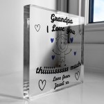 Gift For Grandpa Grandad I Love You This Much From Grandson