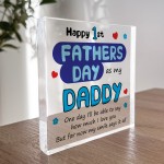 Cute 1st Fathers Day Gift For Dad Daddy Acrylic Block Present
