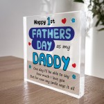 Cute 1st Fathers Day Gift For Dad Daddy Acrylic Block Present