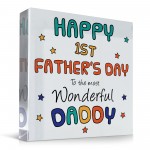 Happy 1st Fathers Day Gift For Daddy From Daughter Son New Baby