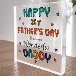 Happy 1st Fathers Day Gift For Daddy From Daughter Son New Baby