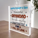 Gift For Wonderful Grandad On Fathers Day Acyrlic Block Thankyou
