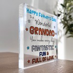 Gift For Wonderful Grandad On Fathers Day Acyrlic Block Thankyou