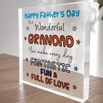 Gift For Wonderful Grandad On Fathers Day Acyrlic Block Thankyou