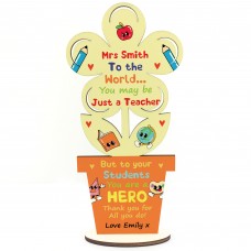Personalised Teacher Gift Wooden Flower Gifts for Teacher