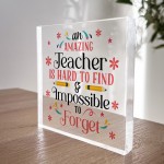 Hard To Find Impossible To Forget Gift For Teacher Thankyou Gift