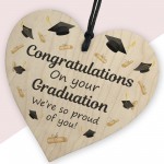 Congratulations On Your Graduation Gift Hanging Wood Heart Gift