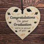 Congratulations On Your Graduation Gift Hanging Wood Heart Gift