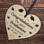 Congratulations On Your Graduation Gift Hanging Wood Heart Gift