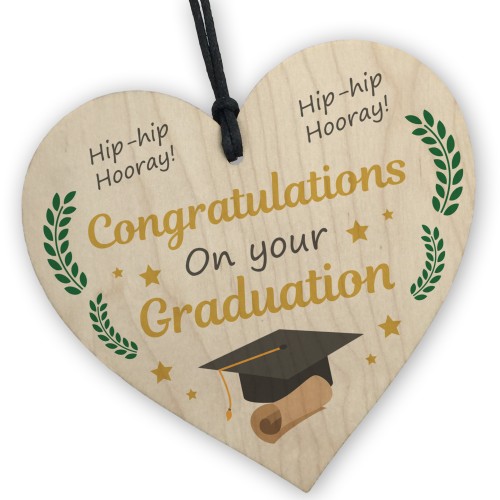 Congratulations On Your Graduation Gift Hooray Wood Heart