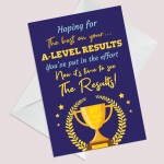 A LEVEL Results Day GOOD LUCK Cards For Daughter Son