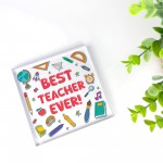 End Of Term Gift For Best Teacher Ever Freestanding Block