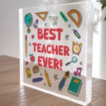 End Of Term Gift For Best Teacher Ever Freestanding Block