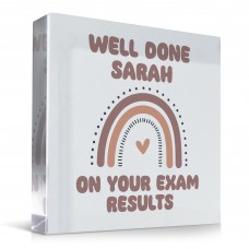 Well Done On Your Exam Results Personalised Acrylic Block