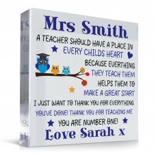 Teacher Gift Personalised Owl Teacher Gift Teacher Christmas