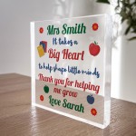 It Takes A Big Heart To Shape Little Minds Plaque Personalised