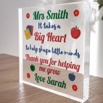It Takes A Big Heart To Shape Little Minds Plaque Personalised