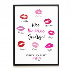 Kiss The Miss Goodbye Framed A3 Print Hen Party Print Keepsake