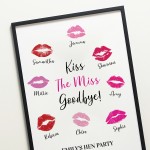 Kiss The Miss Goodbye Framed A3 Print Hen Party Print Keepsake