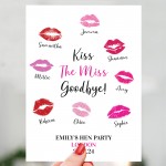 Kiss The Miss Goodbye Framed A3 Print Hen Party Print Keepsake