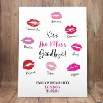 Kiss The Miss Goodbye A3 Print For Hen Party Keepsake Gifts