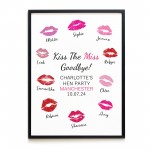 Kiss The Miss Goodbye A3 Black Framed Hen Party Print Keepsake