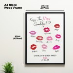 Kiss The Miss Goodbye Print A3 Black Framed Hen Party Print