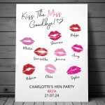 Kiss The Miss Goodbye Print A3 Hen Party Print Keepsake Gift