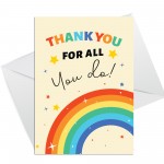 6 Pack Thank You Card Multipack With White Envelopes Rainbow