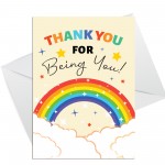 6 Pack Thank You Card Multipack With White Envelopes Rainbow
