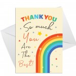 6 Pack Thank You Card Multipack With White Envelopes Rainbow