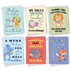 Teacher Thank You Cards Multipack of 6 Greeting Cards Pack
