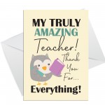 Teacher Thank You Cards Multipack of 6 Greeting Cards Pack