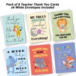 Teacher Thank You Cards Multipack of 6 Greeting Cards Pack