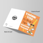 Card For Teacher End Of Year Super Awesome Teacher Thank You