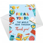Teacher Thank You Card Multipack Thank You Teacher Greeting Card