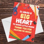 Thank You Card For Teacher Thank You For Helping Me Grow Cards